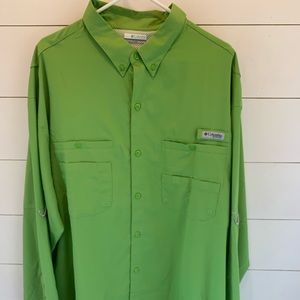 Men’s XXL Columbia PFG Green long sleeve shirt.